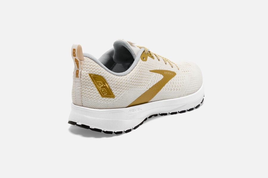 Revel 4 Road Brooks Running Shoes NZ Womens - White/Gold - VYIEKT-618